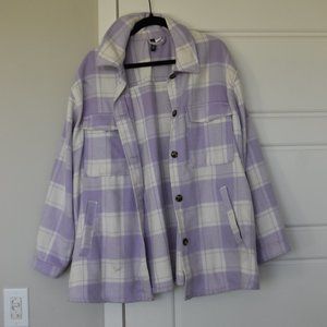 oversize purple h&m flannel